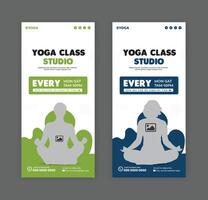 Yoga and meditation rack card and dl poster design template vector
