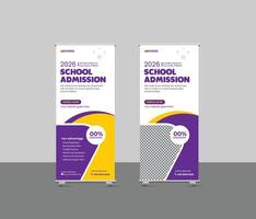 The school roll up banner education x banner standee design templat vector