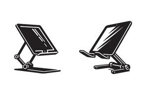 Mobile Phone Stand Silhouette Design vector