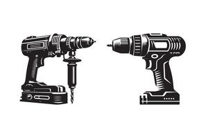 Drill Machine Symbol Silhouette Illustration vector