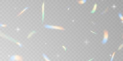 Multicolored light effect and zigzag ribbons falling from above on streamer, tinsel vector