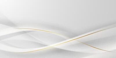 white abstract background with luxury golden lines illustration vector