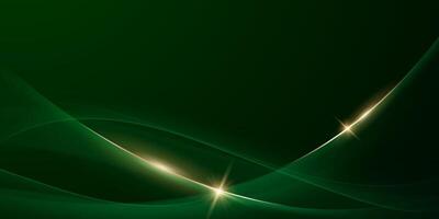 green abstract background design with elegant golden elements illustration vector