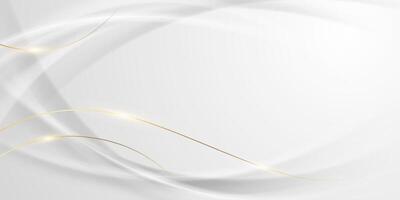 white abstract background with luxury golden lines illustration vector