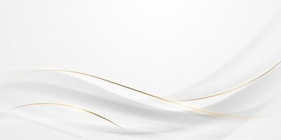 white abstract background with luxury golden lines illustration vector