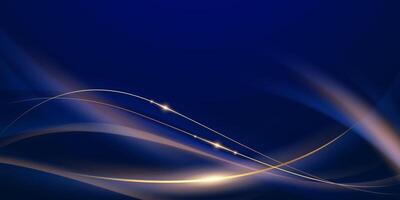 blue abstract background with luxury golden elements illustration vector