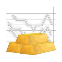 Illustration of gold bar vector