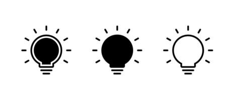 Light bulb icon set isolated on white background. Lamp sign symbol vector