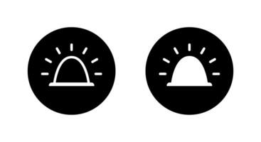 Siren light icon on black circle. Emergency lamp concept vector