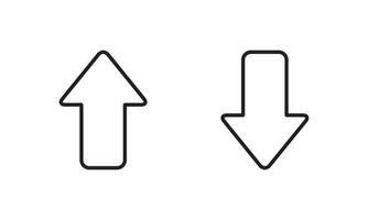 Up and down arrow icon in line style. Upward and downward sign symbol vector