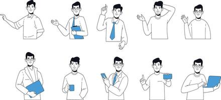 Line Art Business Man Character vector