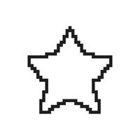 Star Icon In Pixel Art. Pixelated Five-Pointed Star. Symbol of Excellence and Achievement. Pixelated Star Shape for Ratings or Rewards. Isolated Illustration vector