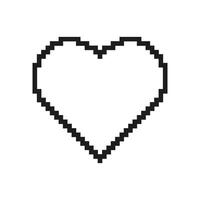 Heart Pixelated Icon. Pixel Art Depiction of Love and Affection. Symbol of Care and Passion. Isolated Illustration vector