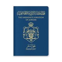Jordan Passport Cover with Gold Emblem and Text vector