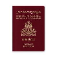 Cambodia Passport Cover with Gold Emblem and Text vector
