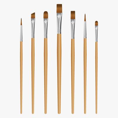 Set of paintbrushes isolated on white background. illustration