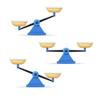 Set of scales for weighing in 3D style. vector