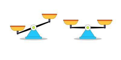 Set of scales for weighing in flat style with outline. vector