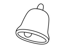 Hand drawn cute outline illustration notification bell. Flat attention message line art doodle style. Online reminder concept. Social media icon. Communication app. Chat notification. Isolated. vector