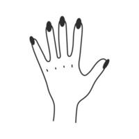 Open Hand with Long Nails Line Icon vector