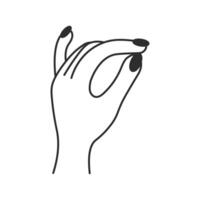 Female Hand Gesture with Polished Nails Icon vector