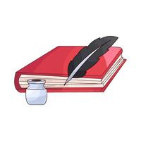 closed book with ink pen vector