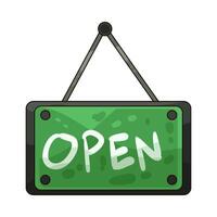 Illustration of open sign vector