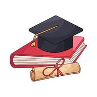 books and rolls of certificates vector