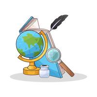 illustration of book and globe vector