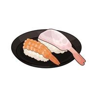 delicious shrimp sushi vector