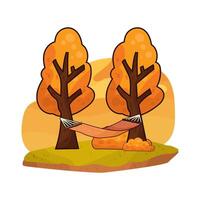 hammock hanging on a tree illustration vector