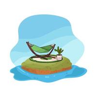 relaxing hammock illustration vector