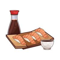 illustration of salmon sushi vector