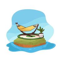 illustration of relaxing hammock vector
