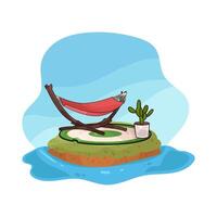 hammock near the beach vector