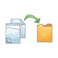 Illustration of file to folder vector