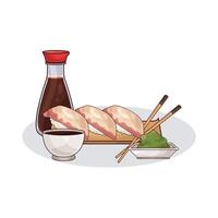 delicious sushi illustration vector