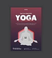 yoga class promotion with A4 size flyer design vector