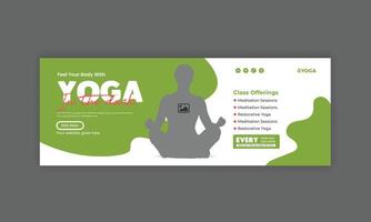 Yoga Studio Social Media Cover and web Banner Template vector