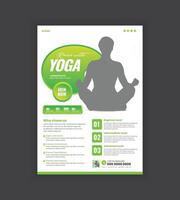 Yoga course opening poster template or Yoga and meditation class training flyer design vector