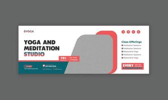 Meditation class Social Media Cover Template Design vector