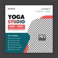 Yoga class social media post and web banner template design vector