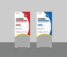 Filled open rollup banner design template vector