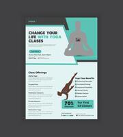 Yoga and meditation class training flyer design vector