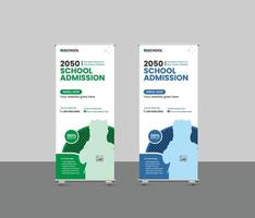 School Admission Open Now Education Roll Up Standee Banner Template vector