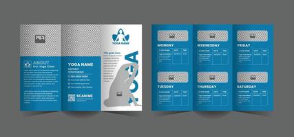 Yoga class Instructor trifold brochure template vector