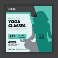Yoga class Social Media banner template. Meditation Social media post design Layout vector