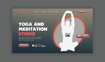 UI Template for yoga and meditation Website Landing Page design vector