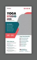 Yoga vertical banner with light web hexagon vector