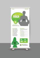 Yoga class instructor roll-up banner template vector